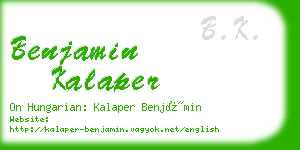 benjamin kalaper business card